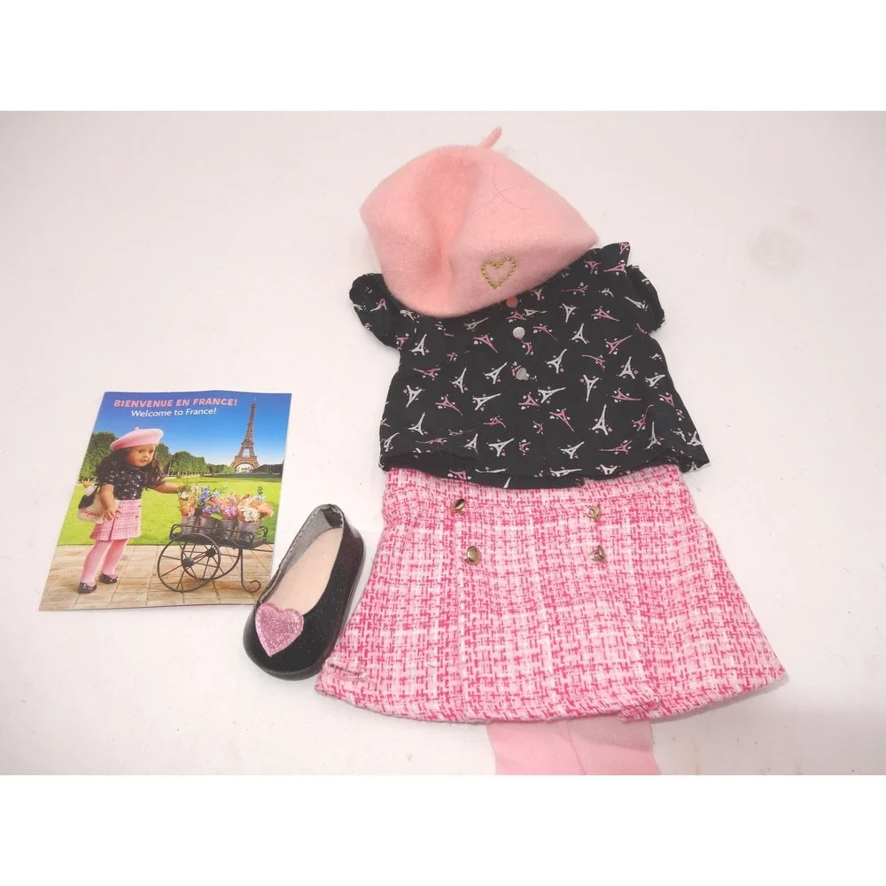 American‎ Girl World Traveler France Outfit Paris Beret Shirt Skirt 2021